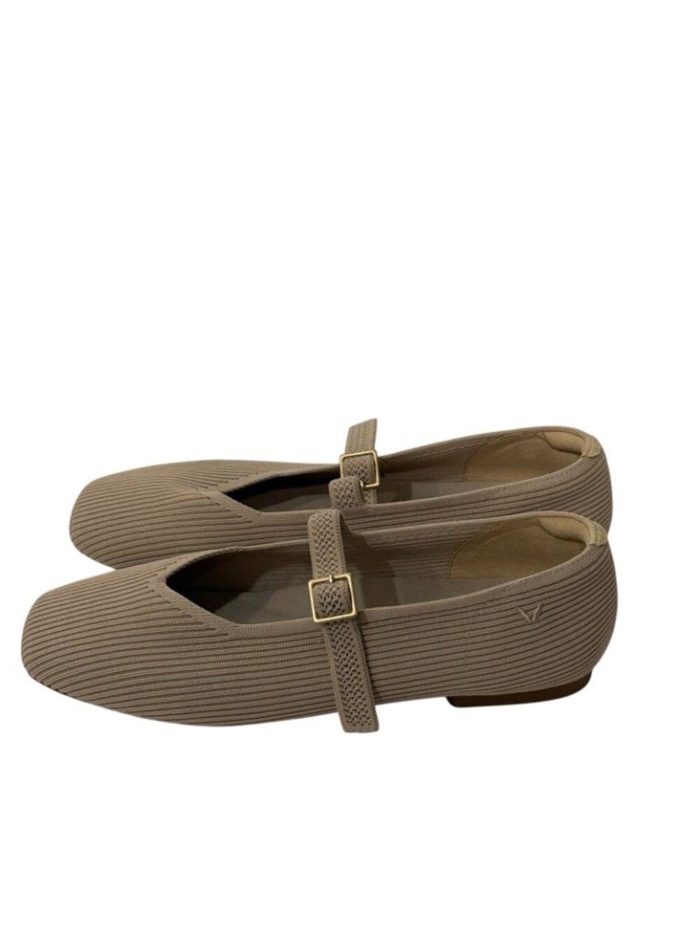 Vivaia Margot Mary Jane Shoes Beige Ribbed Knit Square Toe Sz 40.5 US 9.5 - Picture 3 of 9